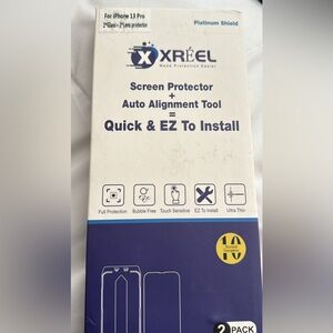 13 pro screen protector (2) with (2) lens protectors